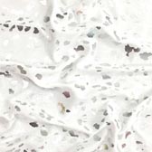 Egy irányba elasztikus ezüst folt mintás vékony lágy esésű anyag - BIANCO (fehér)